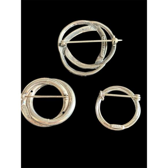 Mixed Lot Vtg 925 Concentric Circle Brooches 14.46g Marcasite Sterling Silver - Picture 3 of 7